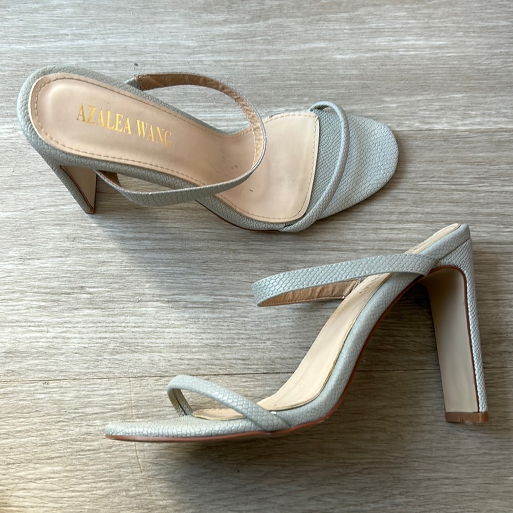 Azalea Wang Silver Sandal Heels Size 8.5